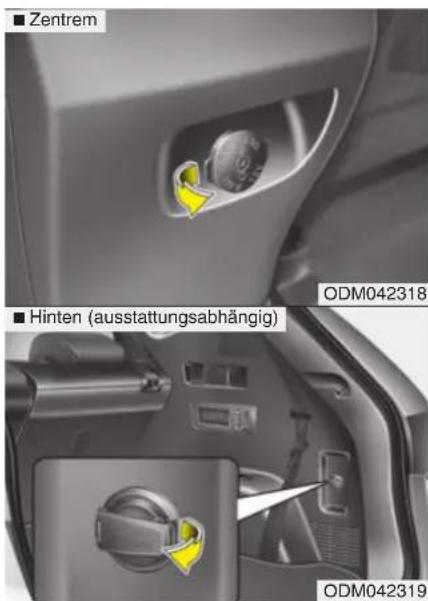■ Zentrem ■ Hinten (ausstattungsabhängig) ODM042318 ODM042319