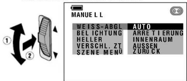 MANUELL L WEISS-ABGL AUTO BELICHTUNG ARRETIERUNG HELLER INNENRAUM VERSCHL. ZT AUSSEN SZENE MENU ZURÜCK