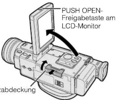 PUSH OPEN-Freigabetaste am LCD-Monitorabdeckung