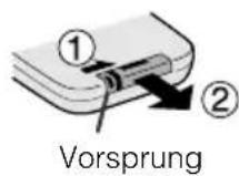 SHARP VL-AX1S - Einsetzen der Batterie in die Fernbedienung - 1