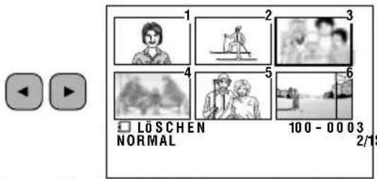 1 2 3 4 5 6 LÖSCHEN NORMAL 100 - 00 03 2/1