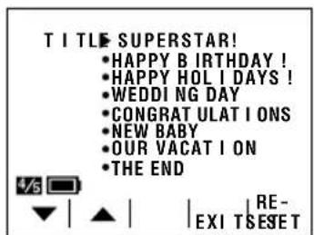 TITEL SUPERSTAR! • ALLES GUTE ZUM GEBURTSTAG! • SCHÖNE FEIERTAGE! • HOCHZEITSTAG • HERZLICHEN GLÜCKWUNSCH • NEUES BABY • UNSER URLAUB • DAS ENDE