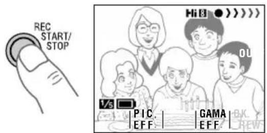 REC START/ STOP Hi B ● ) ) ) ) 1/5 PIC. EFF. GAMA EFF. OL REW