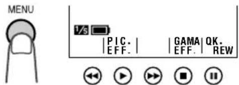 MENU 1/5 | PIC. | | GAMA | QK. EFF. | EFF. | REW ◀◀ ▶▶ ▶▶ ■ ▶■