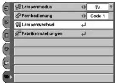 Lampenmodus Fernbedienung Code 1 Lampenwechsel Fabrikeinstellungen