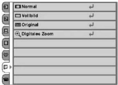 Normal Vollbild Original Digitales Zoom