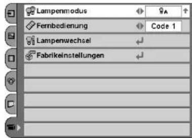Lampenmodus Fernbedienung Code 1 Lampenwechsel Fabrikeinstellungen