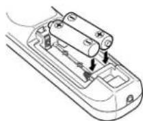 SANYO PLV-Z2 - Einsetzen der Fernbedienungsbatterien - 2