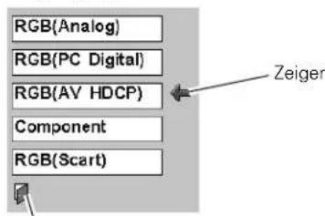RGB(Analog) RGB(PC Digital) RGB(AV HDCP) Component RGB(Scart) Zeiger