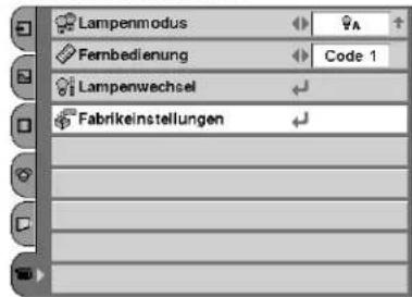 Lampenmodus Fernbedienung Code 1 Lampenwechsel Fabrikeinstellungen