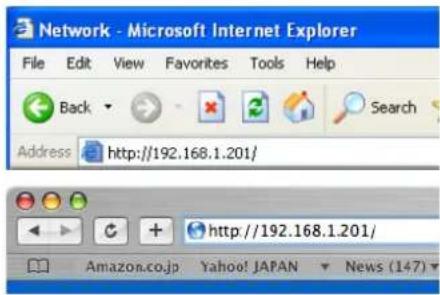 Network - Microsoft Internet Explorer File Edit View Favorites Tools Help Back Search Address http://192.168.1.201/ http://192.168.1.201/ Amazon.co.jp Yahoo! JAPAN News (147)