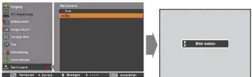 Eingang PC-Anpassung Bildauswahl Image adjort Format Bild Ton Einstellung Information Netzwerk Verlassen Zurück Bewegen ———— EUO Auswahlen Netzwerk Aus Ein Bite warten