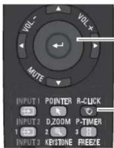 VOL - VOL + MUTE INPUT 1 POINTER R-Click INPUT 2 D_ZOOM P-TIMER 1 2 3 INPUT 3 KEYSTONE FREEZE