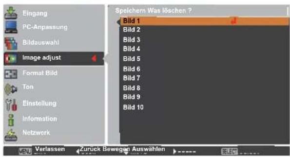 Eingang PC-Anpassung Bildauswahl Image adjust Format Bild Ton Einstellung Information Netzwerk Speichern Was löschen ? Bild 1 Bild 2 Bild 3 Bild 4 Bild 5 Bild 6 Bild 7 Bild 8 Bild 9 Bild 10 Verlassen Zurück Bewegen Auswählen
