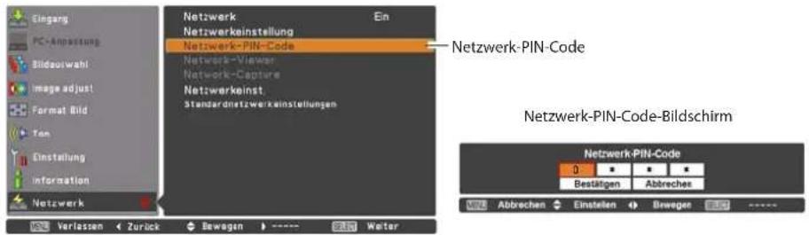 Eingang PC-Anpassung Bildeswahl Image adjust Format Bild Ton Einstellung information Netzwerk Verlassen Zurück Bewagen Welter Netzwerk En Netzwerkeinstellung Netzwerk-PIN-Code Network-Viewer Network-Capture Netzwerkeinst. Standardnetzwerkeinstellungen Netzwerk-PIN-Code Bildschirm Netzwerk-PIN-Code D Bestätigen Abbreches Abbrechen Einstellen Bewegen Welter