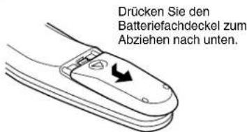 Drücken Sie den Batteriefachdeckel zum Abziehen nach unten.