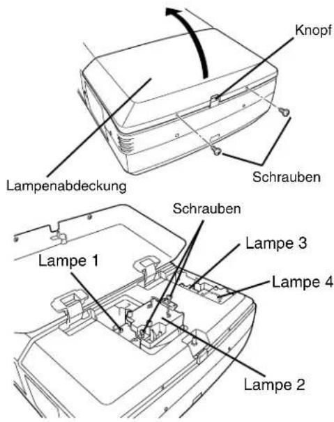 Knopf Lampenabdeckung Schrauben Schrauben Lampe 1 Lampe 3 Lampe 4 Lampe 2