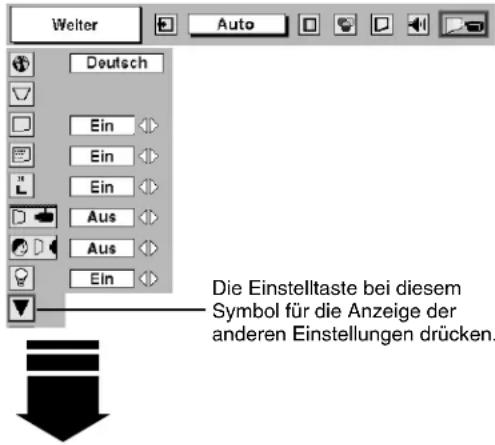 Welter Auto Deutsch Ein Ein Ein Aus Aus Ein Die Einstelltaste bei diesem Symbol für die Anzeige der anderen Einstellungen drücken.