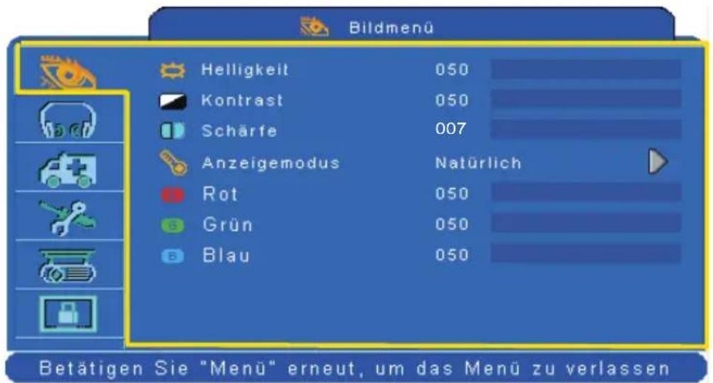 Kindermann KX 450W - Bedienen des OSD-Menüs - 1