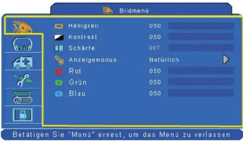 Kindermann KX 3460W - Bildmenü - 1