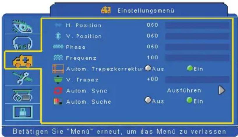 Kindermann KX 3450 - Einstellungsmenü - 1