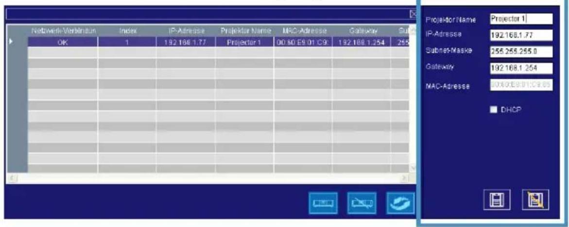Kindermann KX 3200 - Ändern der Projektoreinstellung - 1