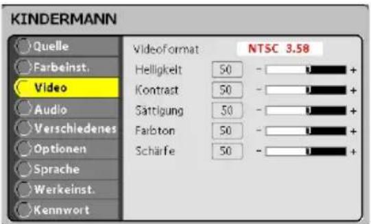 Kindermann KX 150 - Menüoptionen - 2