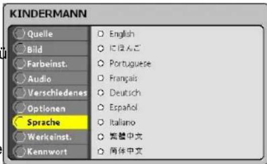 Kindermann KX 150 - Menü Sprache - 1