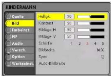 Kindermann KX 100 - Das Menü Bild - 5