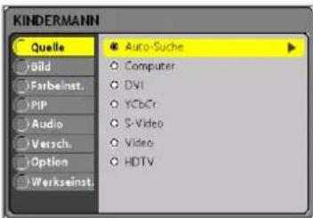 Kindermann KX 100 - Menüoptionen - 1