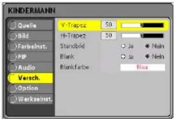 Kindermann KX 100 - Das Menü Verschiedenes - 1