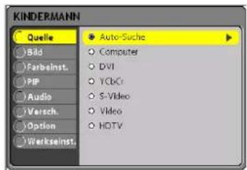 Kindermann KX 100 - Das Menü Quelle - 1