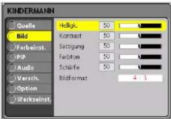 Kindermann KX 100 - Menüoptionen - 2