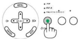 NEC VT570 - Drücken Sie für mindestens 2 Sekunden die POWER (ON/STAND BY)-Taste am Projektorgehäuse oder die POWER ON-Taste (die POWER-Taste am VT570/VT47) auf der Fernbedienung. Die POWER-Anzeige schaltet sich zu Grün um und der Projektor ist betriebsbereit. - 2