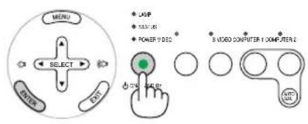 MENU SELECT ENTER RESET LAMP STATUS POWER VIDEO 8 VIDEO COMPUTER 1 COMPUTER 2 AUTO AUTO