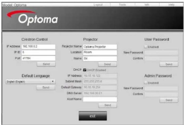 OPTOMA EW400 - Crestron RoomView - 2