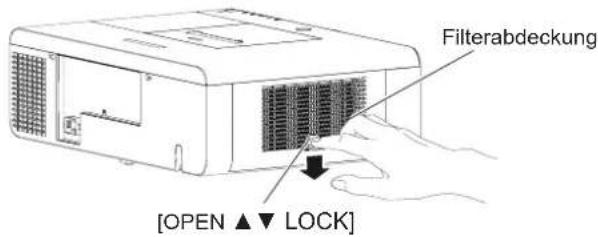 Filterabdeckung [OPEN ▲ ▼ LOCK]