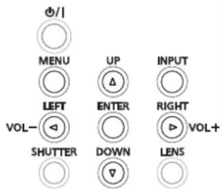 θ/1 MENU UP INPUT LEFT ENTER RIGHT VOL- SHUTTER DOWN LENS