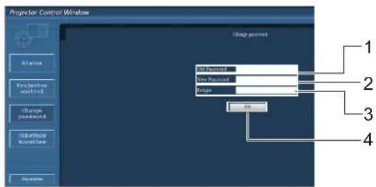 Projector Control Window Change pushed All Options New Options Change OK 1 2 3 4