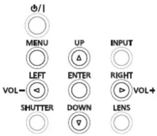 0/1 MENU UP INPUT LEFT ENTER RIGHT VOL+ SHUTTER DOWN LENS