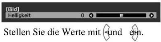[Bild] Helligkeit 0 Stellen Sie die Werte mit und ein.