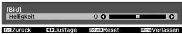 [Bild] Helligkeit 0 Ex: Zuruck Justage DefaultReset Menu Verlassen