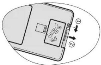 BENQ MP576 - Batterie der Fernbedienung auswechseln - 2