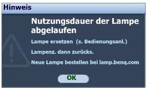 BENQ MP576 - Zeit des Lampenaustausches - 6
