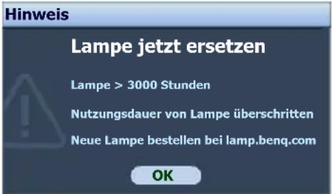 BENQ MP576 - Zeit des Lampenaustausches - 5