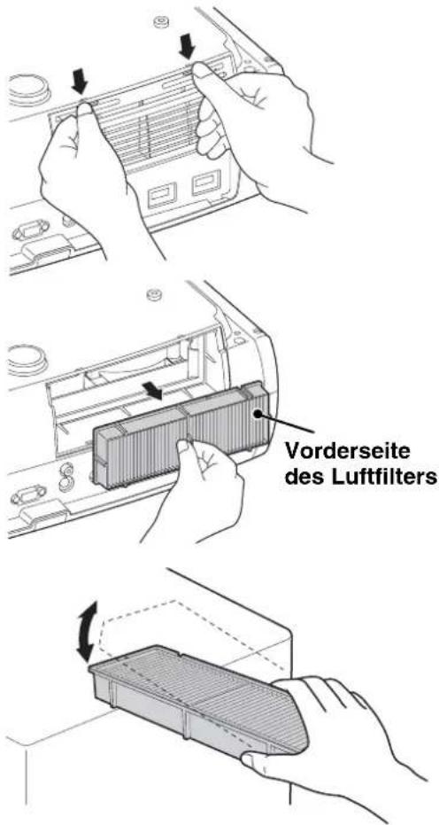 Vorderseite des Luftfilters