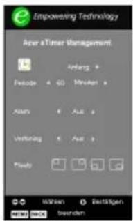 Empowering Technology Acer aTimer Management Fismode 60 Minen Alarm 4 Aus Verkunag 4 Aus Place Witken 1 Bestigen Deutsch 5 Deutschen