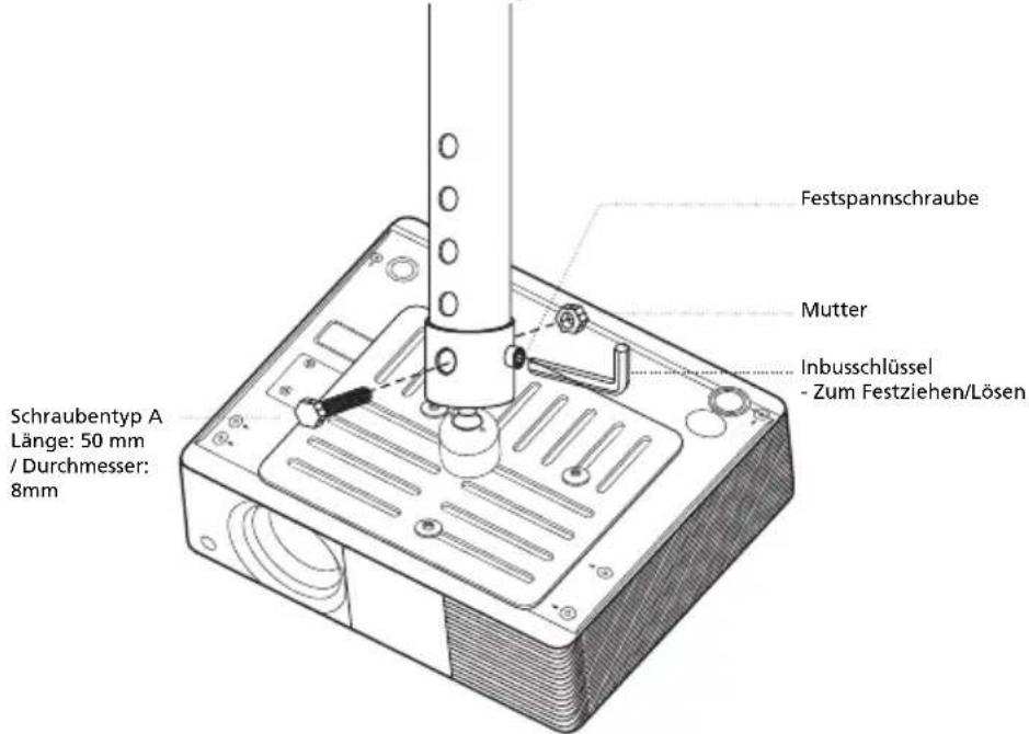 Festspannschraube Mutter Inbusschlüssel - Zum Festziehen/Lösen Schraubentyp A Länge: 50 mm / Durchmesser: 8mm