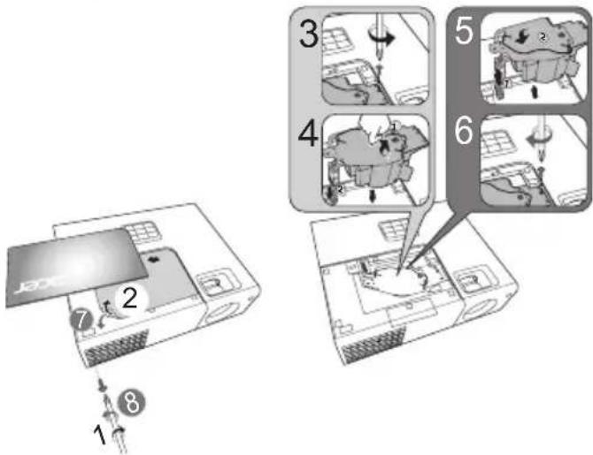 ACER H16510BD - Auswechseln der Lampe - 2