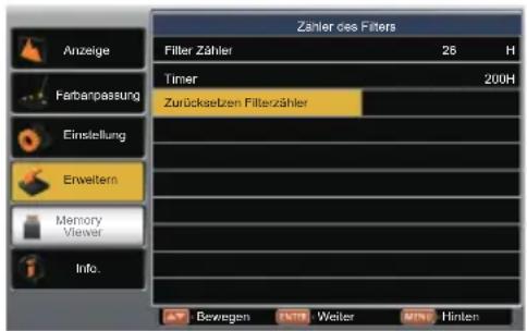 Kindermann KX 535W - Zurücksetzen Filterzähler - 1